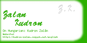 zalan kudron business card