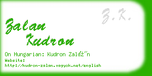 zalan kudron business card